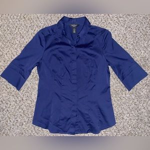 White House Black Market navy collared top